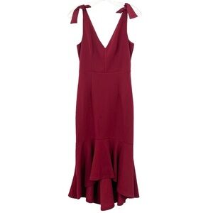 Lulus Want You to Want Me Wine Red Trumpet Hem Bodycon Midi Dress
